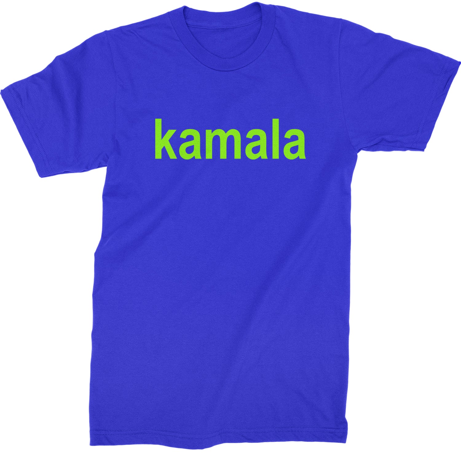 Kamala Bright Green Brat Coconut Tree Mens T-shirt Royal Blue