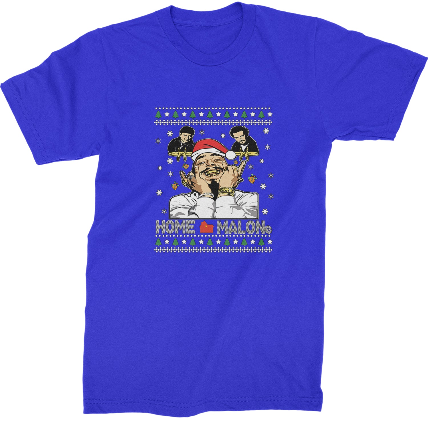 Home Malone Ugly Christmas  Mens T-shirt Royal Blue