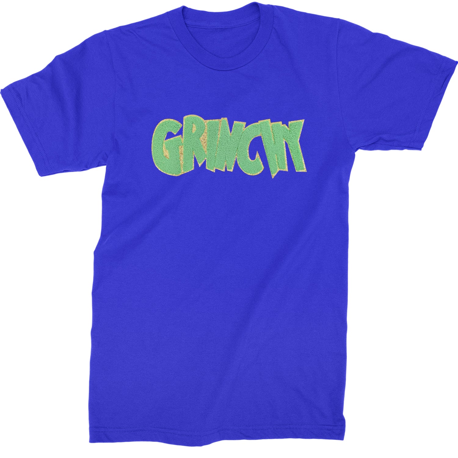 Green Gr-nchy Chenille Patch  Mens T-shirt Royal Blue