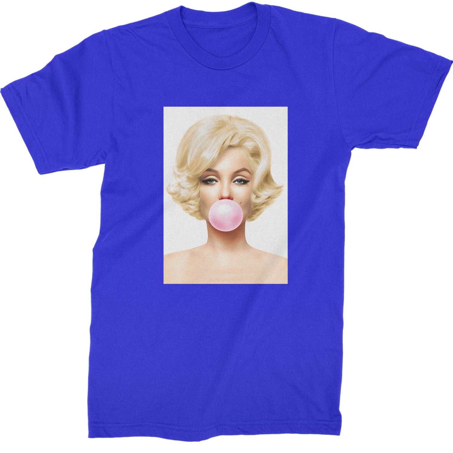 Ms. Monroe Pink Bubble Gum American Icon Mens T-shirt Royal Blue