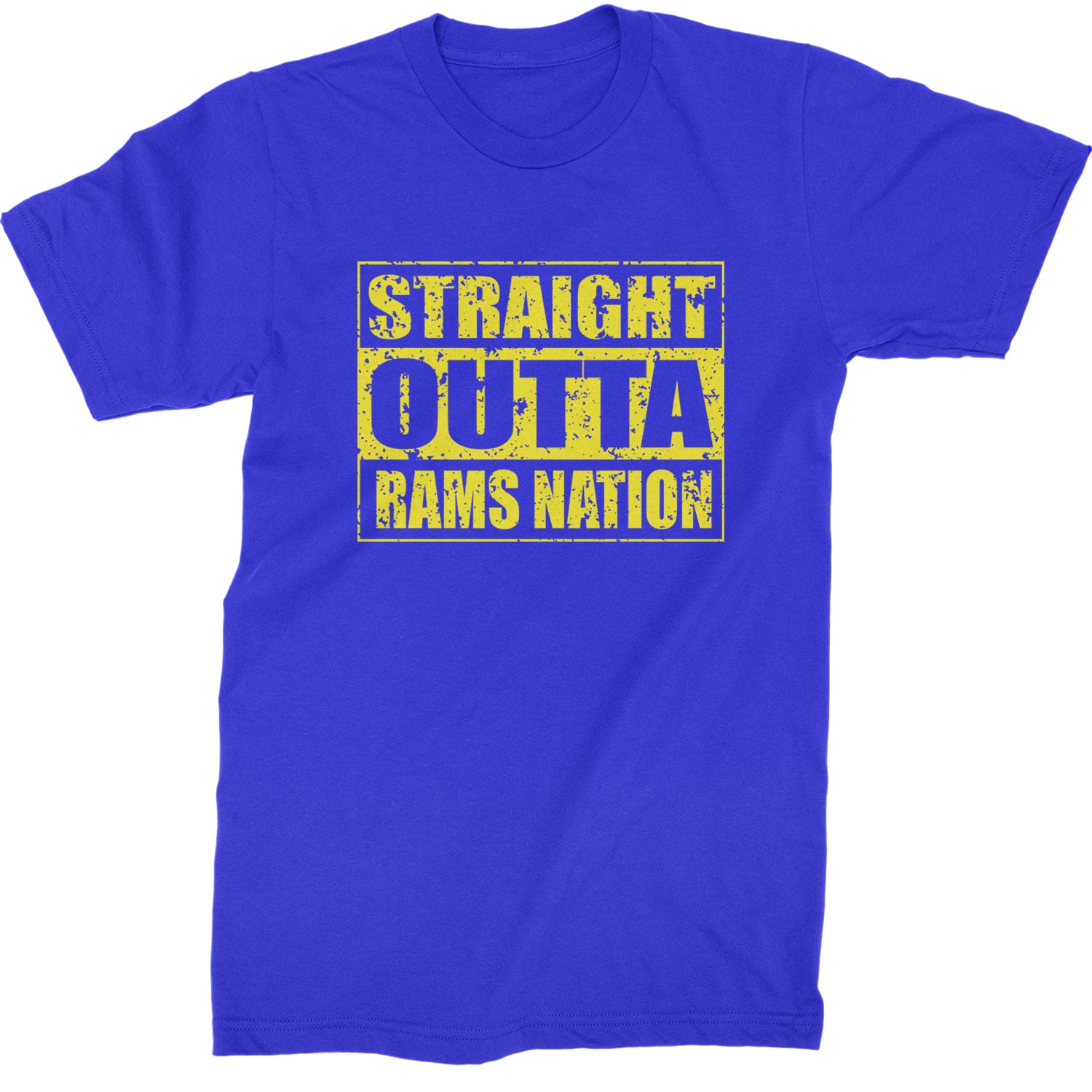 Straight Outta Rams Nation   Mens T-shirt Royal Blue