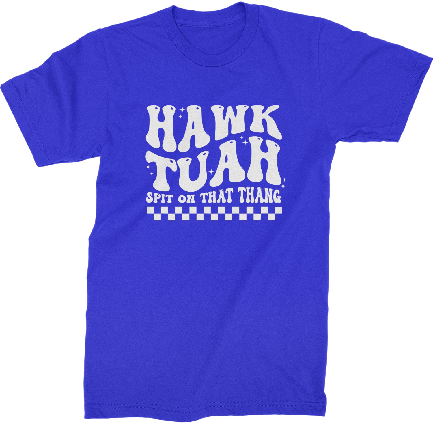 Hawk Tuah Spit On That Thang Mens T-shirt Royal Blue