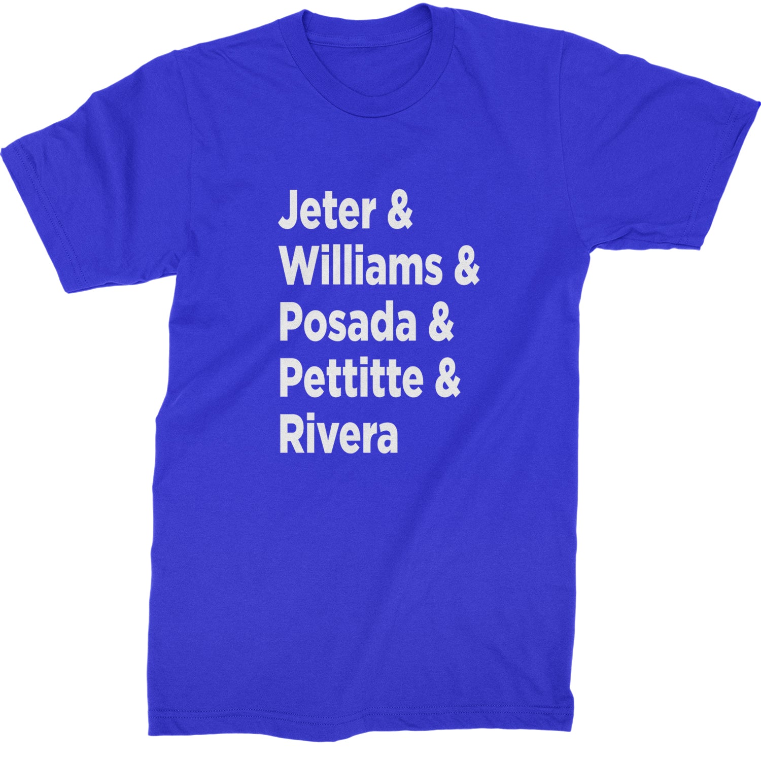 Jeter & Williams & Posada & Pettitte & Rivera Mens T-shirt Royal Blue