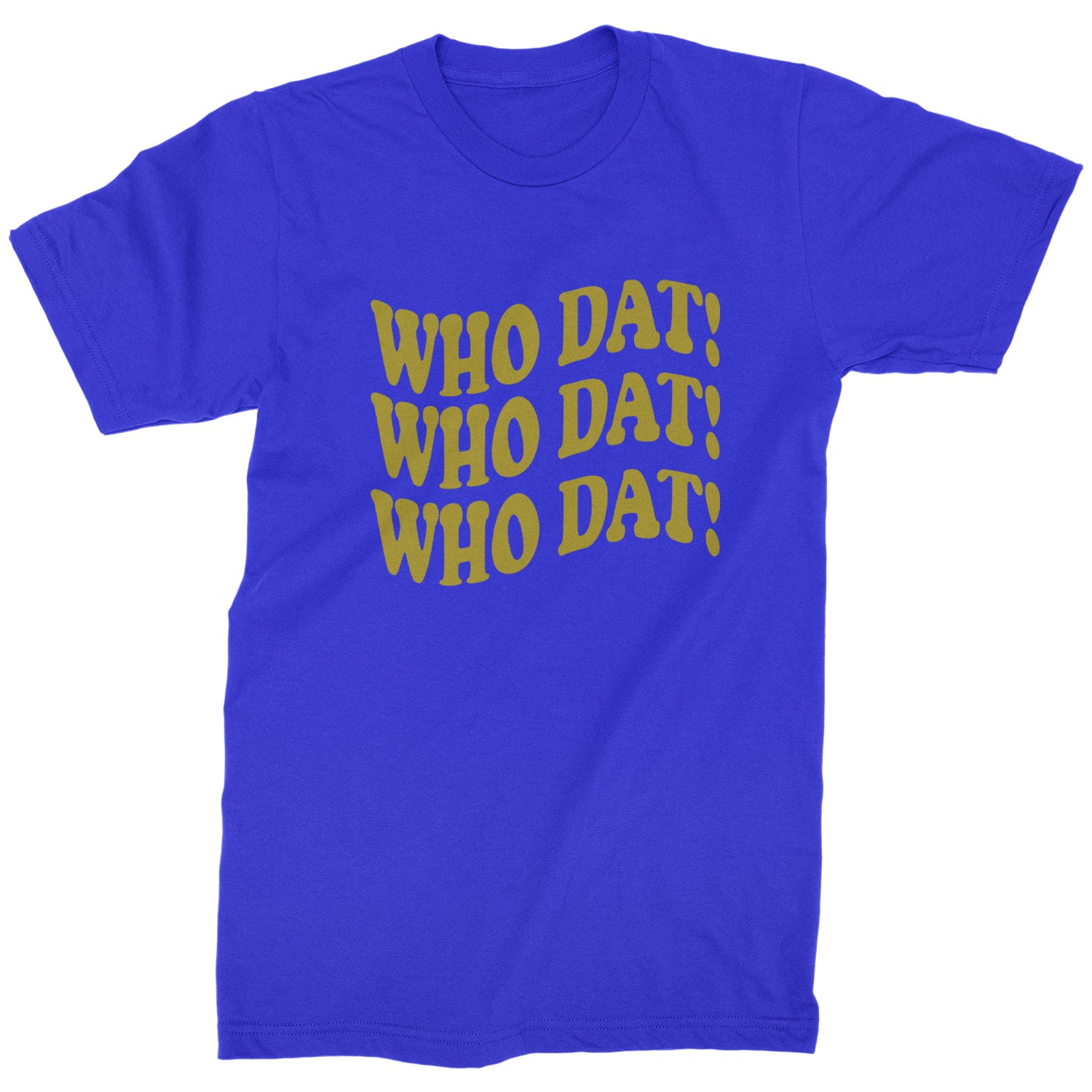 Who Dat Wavy Design Who Dat Nation Mens T-shirt Royal Blue