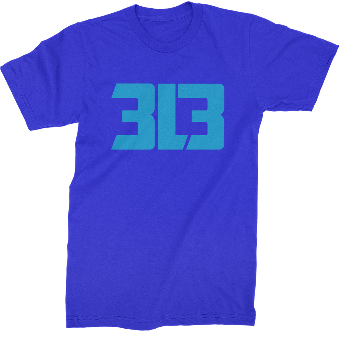 3L3 From The 313 Detroit Football Mens T-shirt Royal Blue