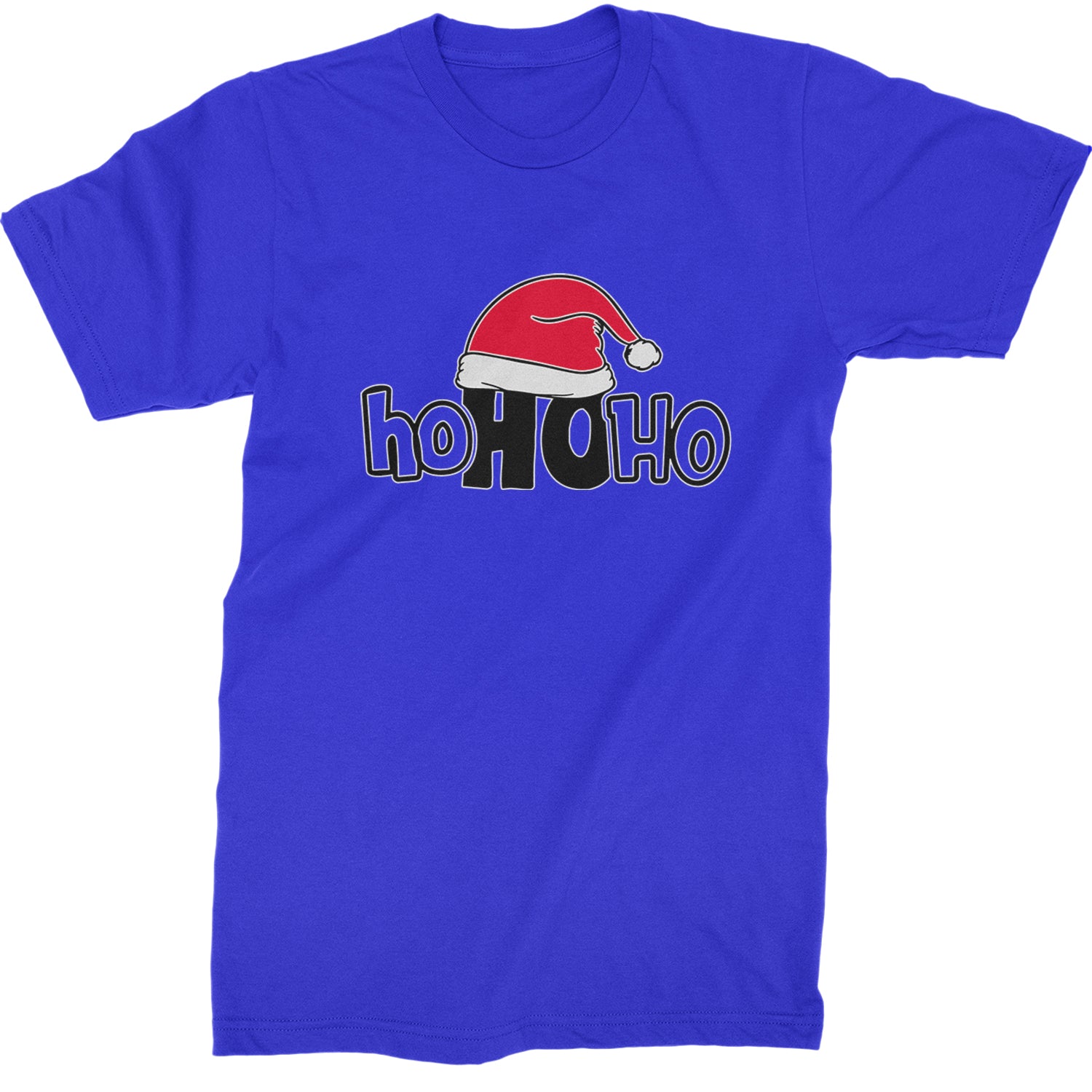 Ho Ho Ho Santa Christmas Hat  Mens T-shirt Royal Blue