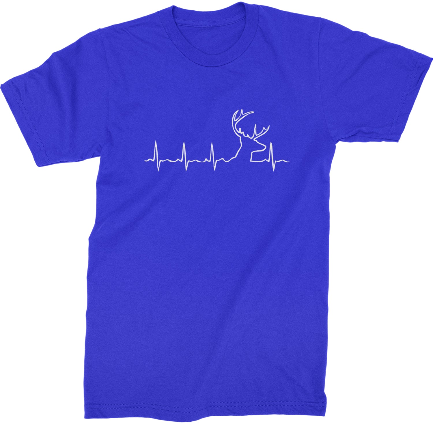 Hunting Heartbeat Deer Hunter Buck Stag Antlers  Mens T-shirt Royal Blue