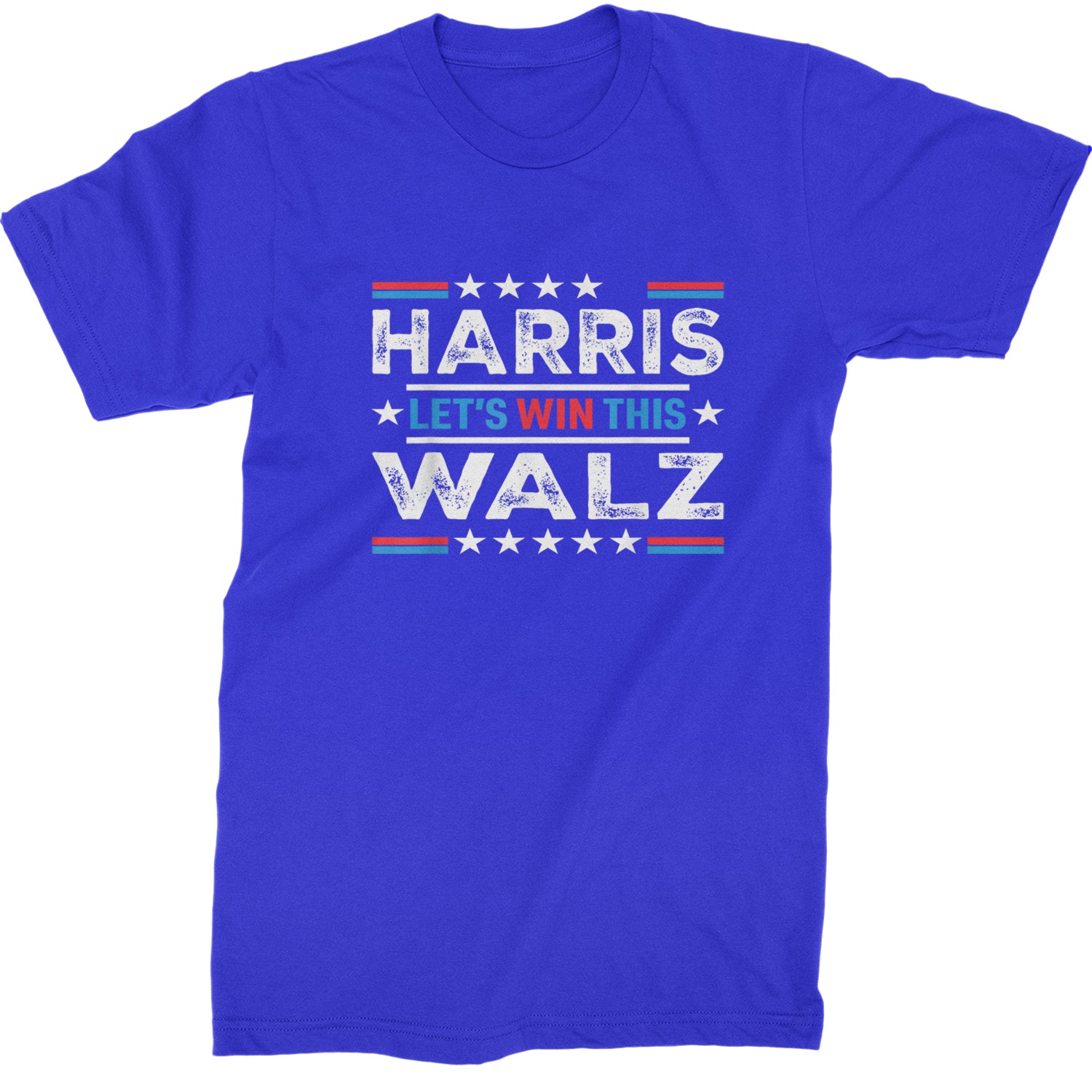 Kamala Harris and Tim Walz For President Mens T-shirt Royal Blue