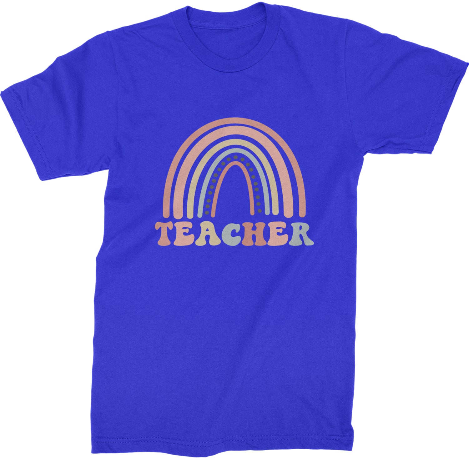 Teacher Pastel Rainbow  Mens T-shirt Royal Blue