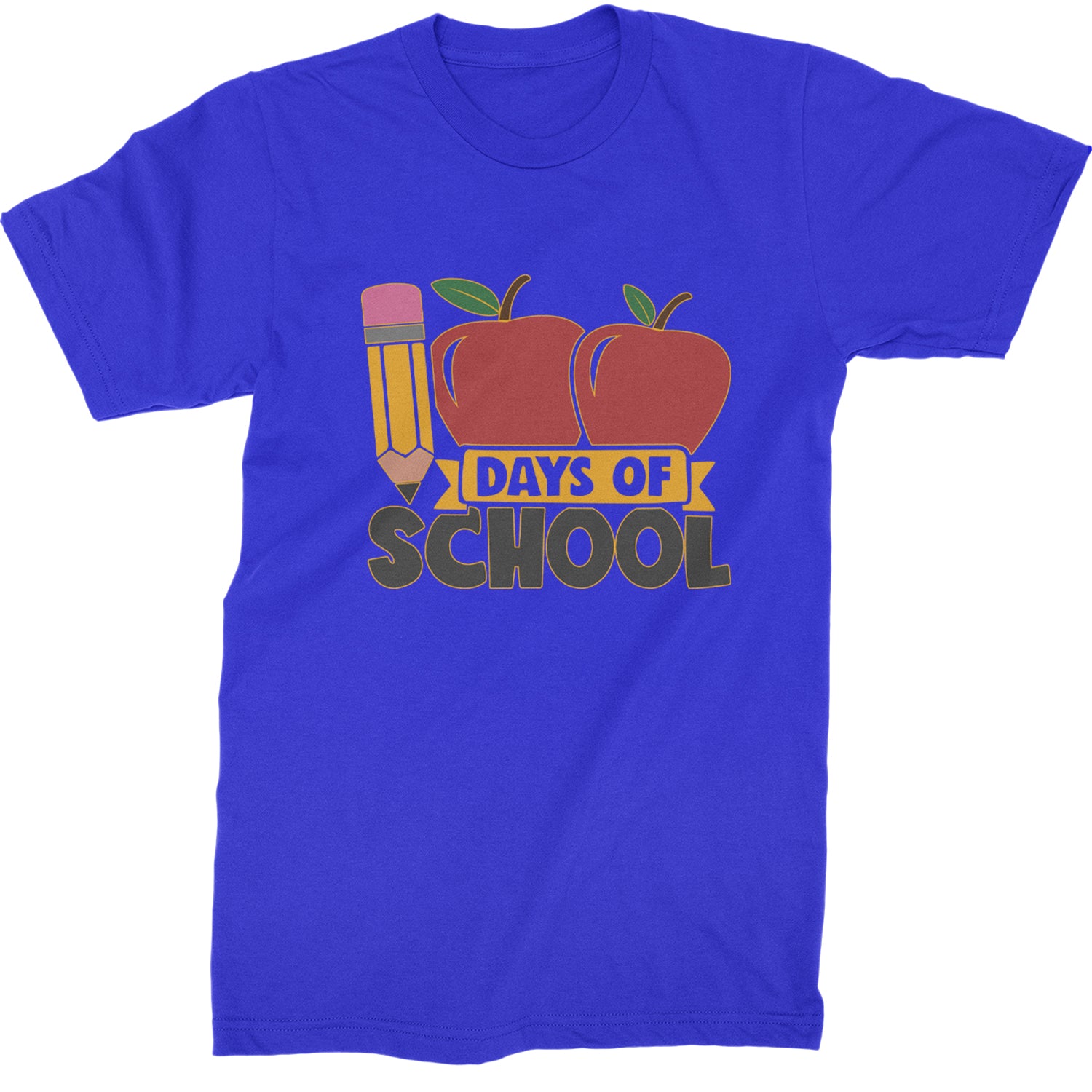 100 Days Of School Apple Pencil  Mens T-shirt Royal Blue