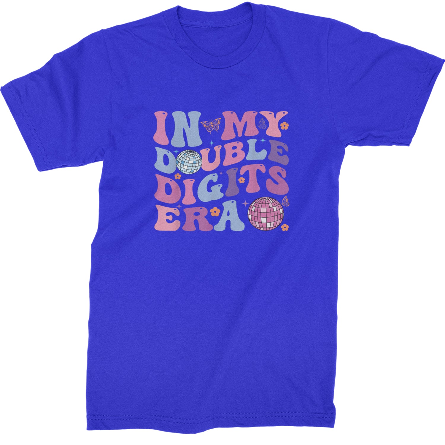 In My Double Digits Era Retro 10 Year Old 10th Birthday Mens T-shirt Royal Blue