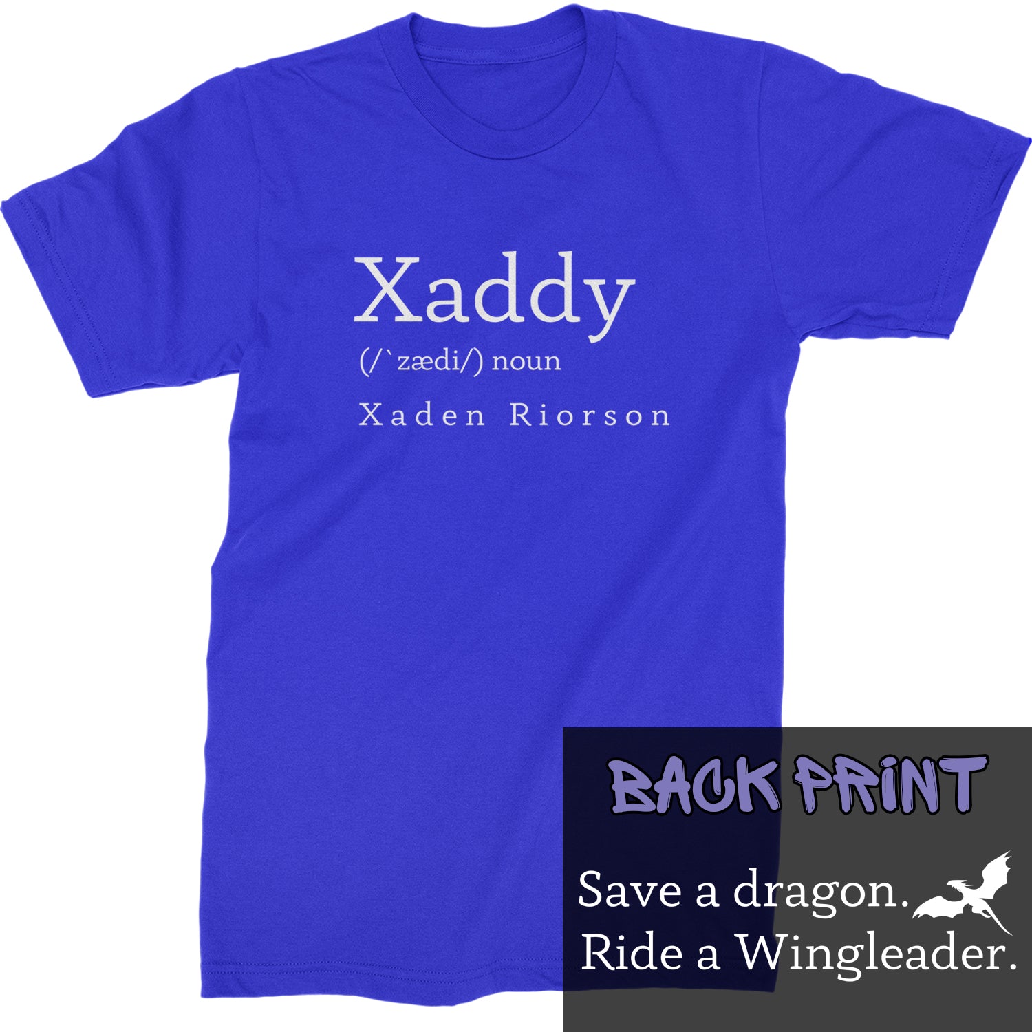 Xaddy Save A Dragon Ride A Wingleader Mens T-shirt Royal Blue