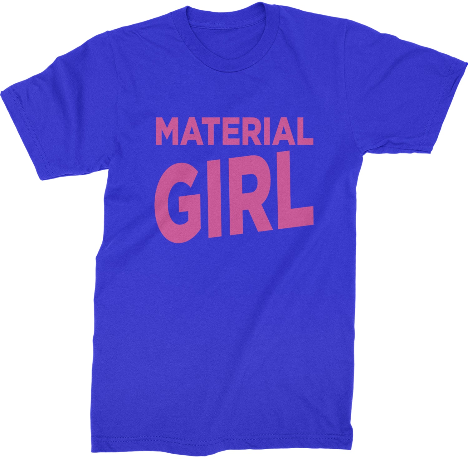 Material Girl 80's Retro Celebration Mens T-shirt Royal Blue