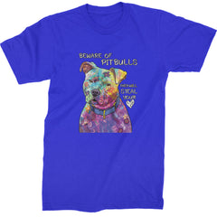 Beware Of Pit Bulls, They Will Steal Your Heart  Mens T-shirt Royal Blue
