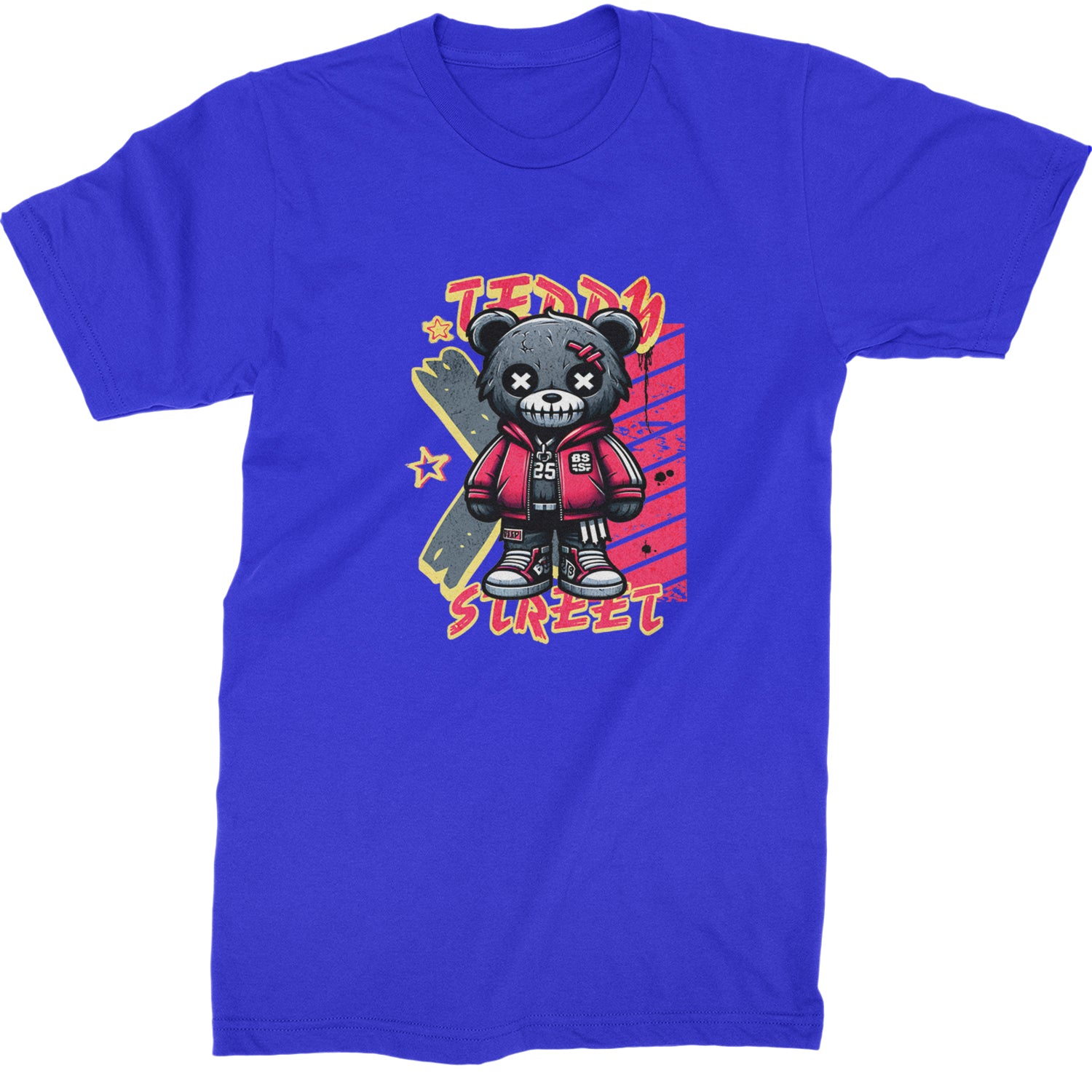 Teddy Attitude Urban Graffiti Bear  Mens T-shirt Royal Blue