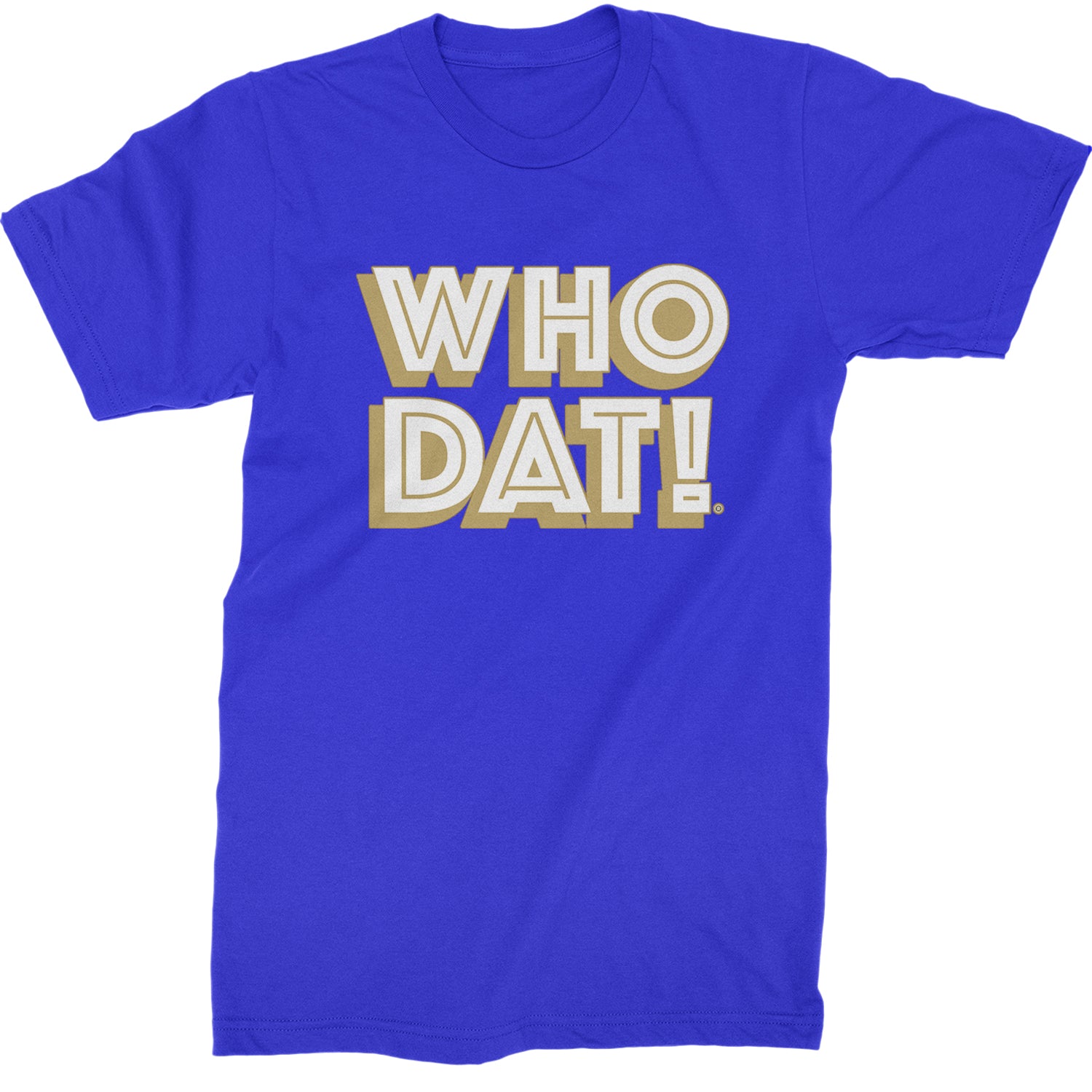 Who Dat Nation Big Bold New Orleans Mens T-shirt Royal Blue