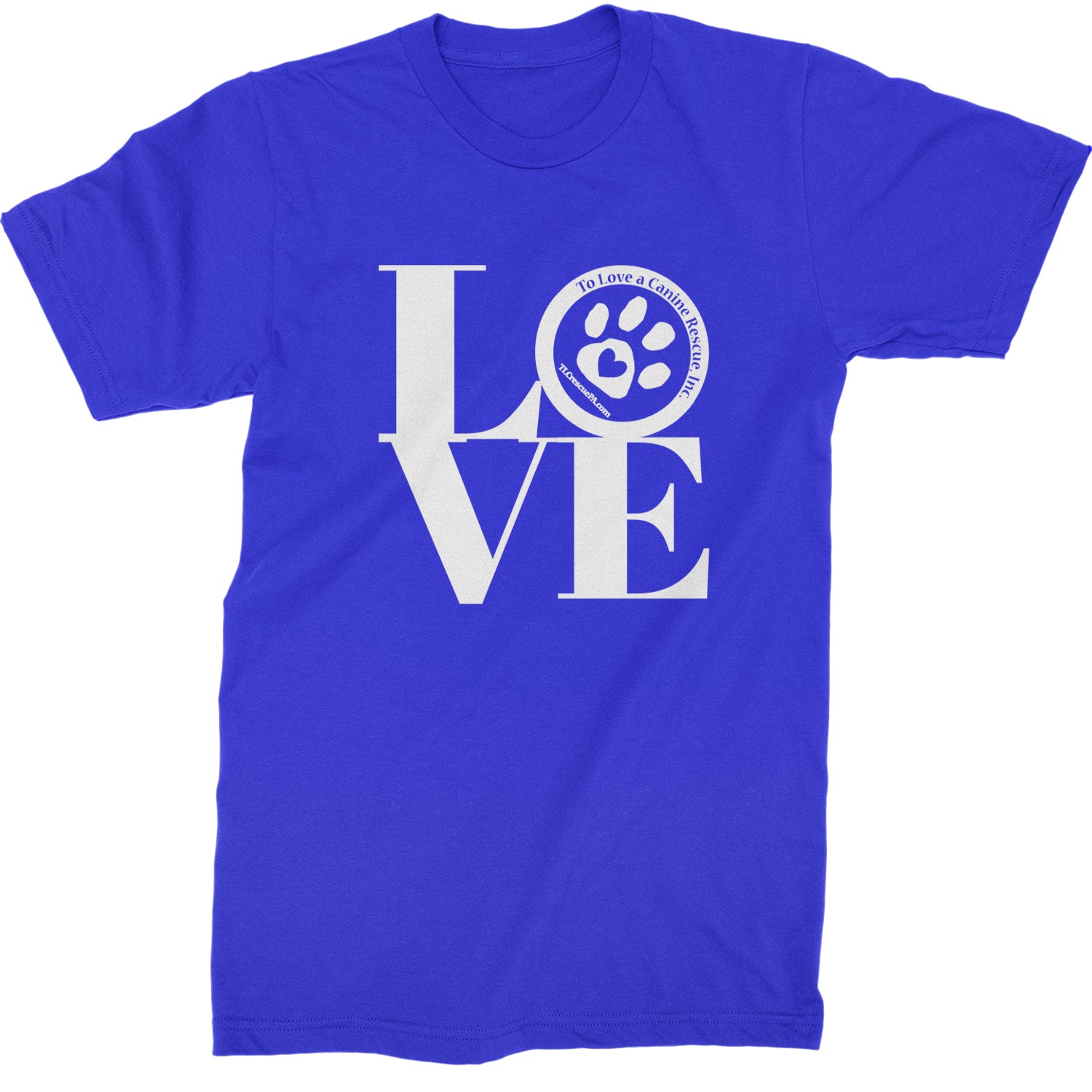 TLC LOVE Dog Rescue Mens T-shirt Royal Blue