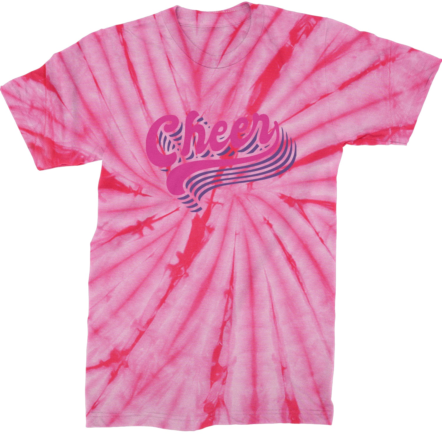 Cheer Pride Mens T-shirt Tie-Dye Spider Pink