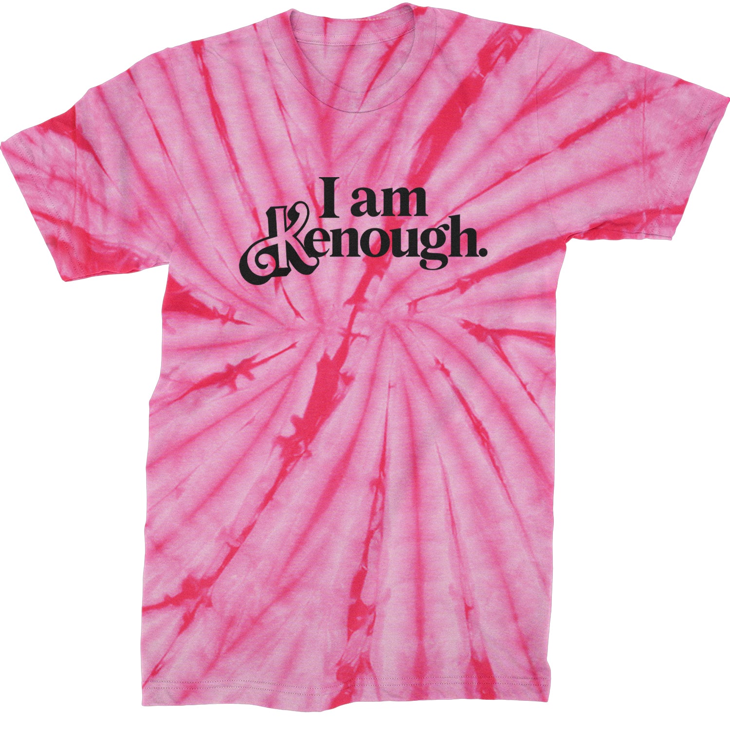 I Am Kenough Barbenheimer Mens T-shirt Tie-Dye Spider Pink