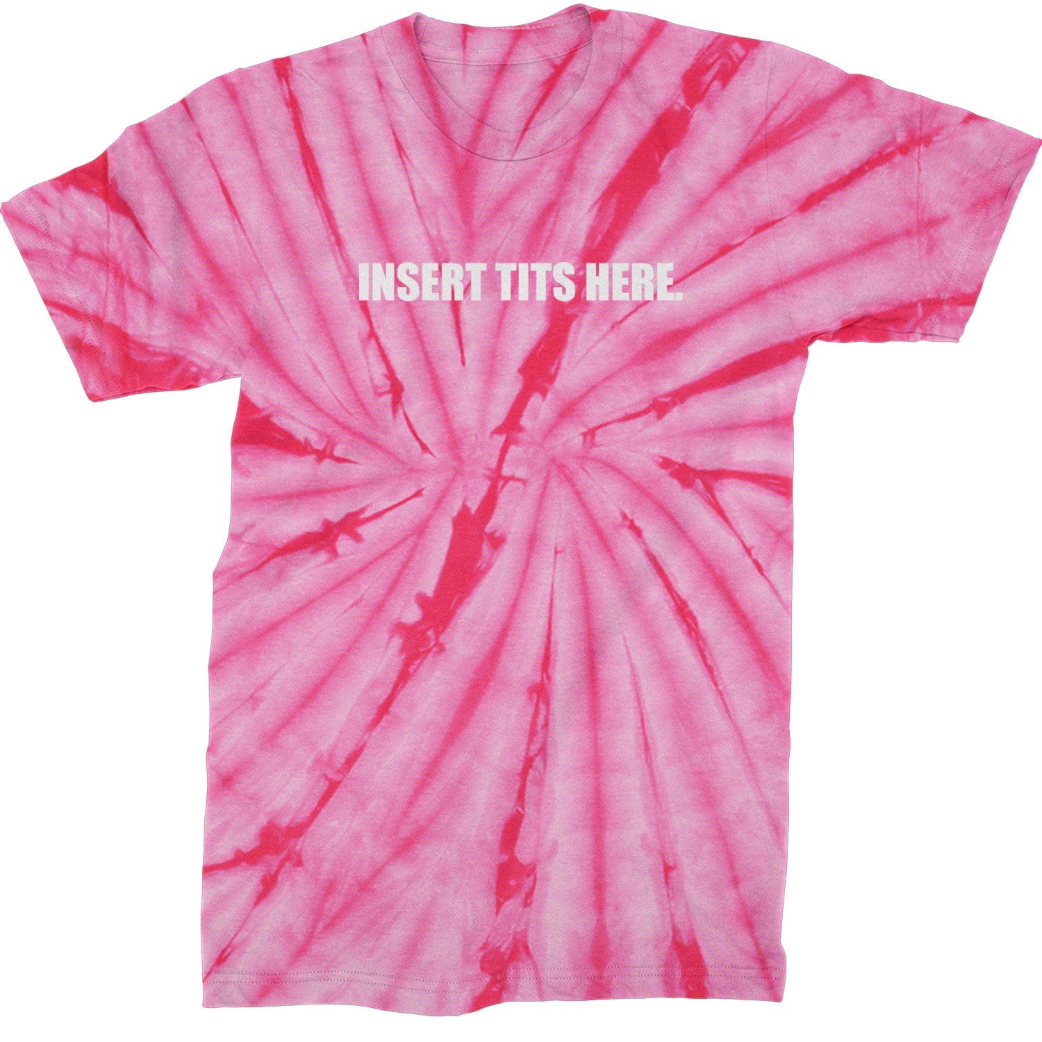 Insert Tits Here Brat Girl Mens T-shirt Tie-Dye Spider Pink