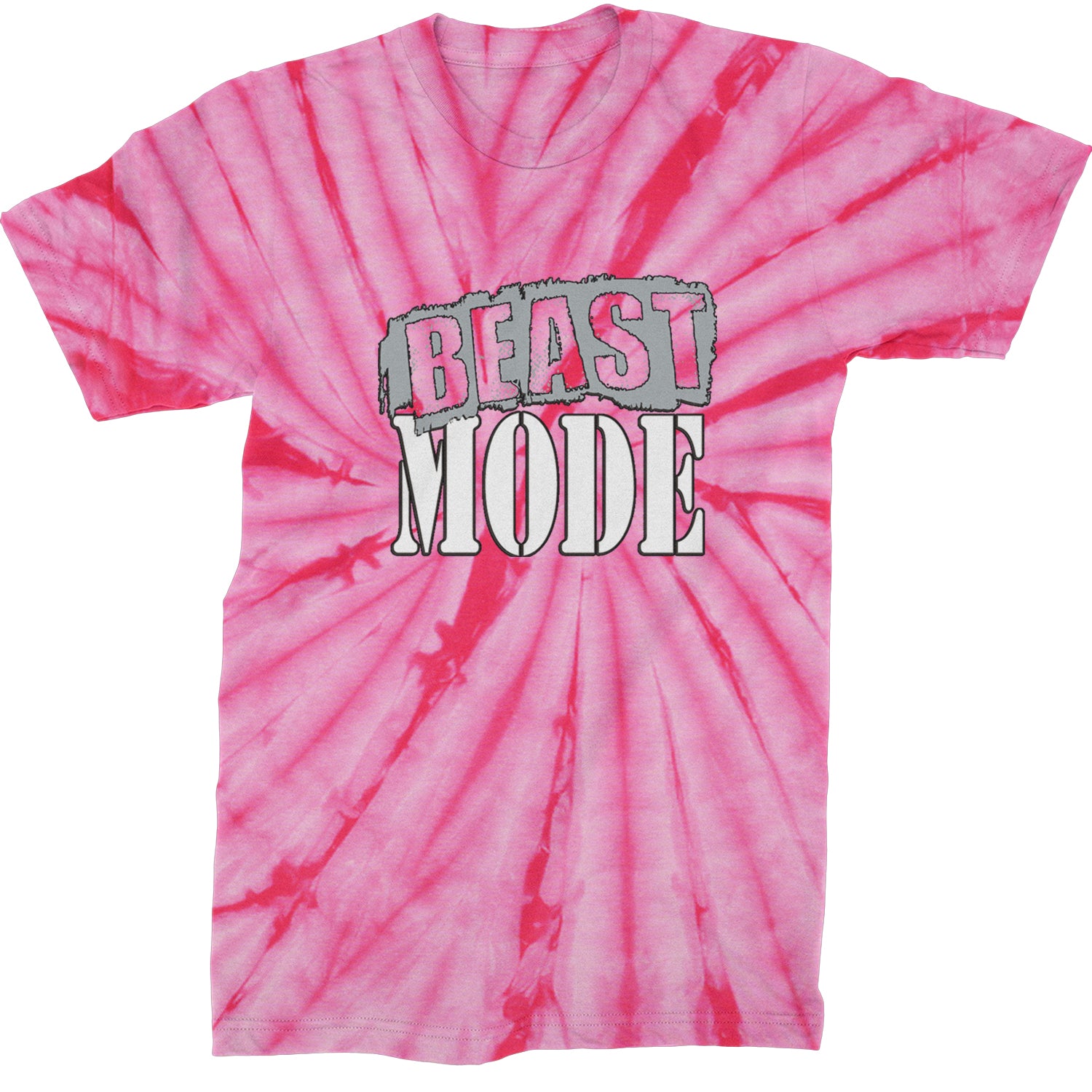 Beast Mode Training Gym Workout Mens T-shirt Tie-Dye Spider Pink