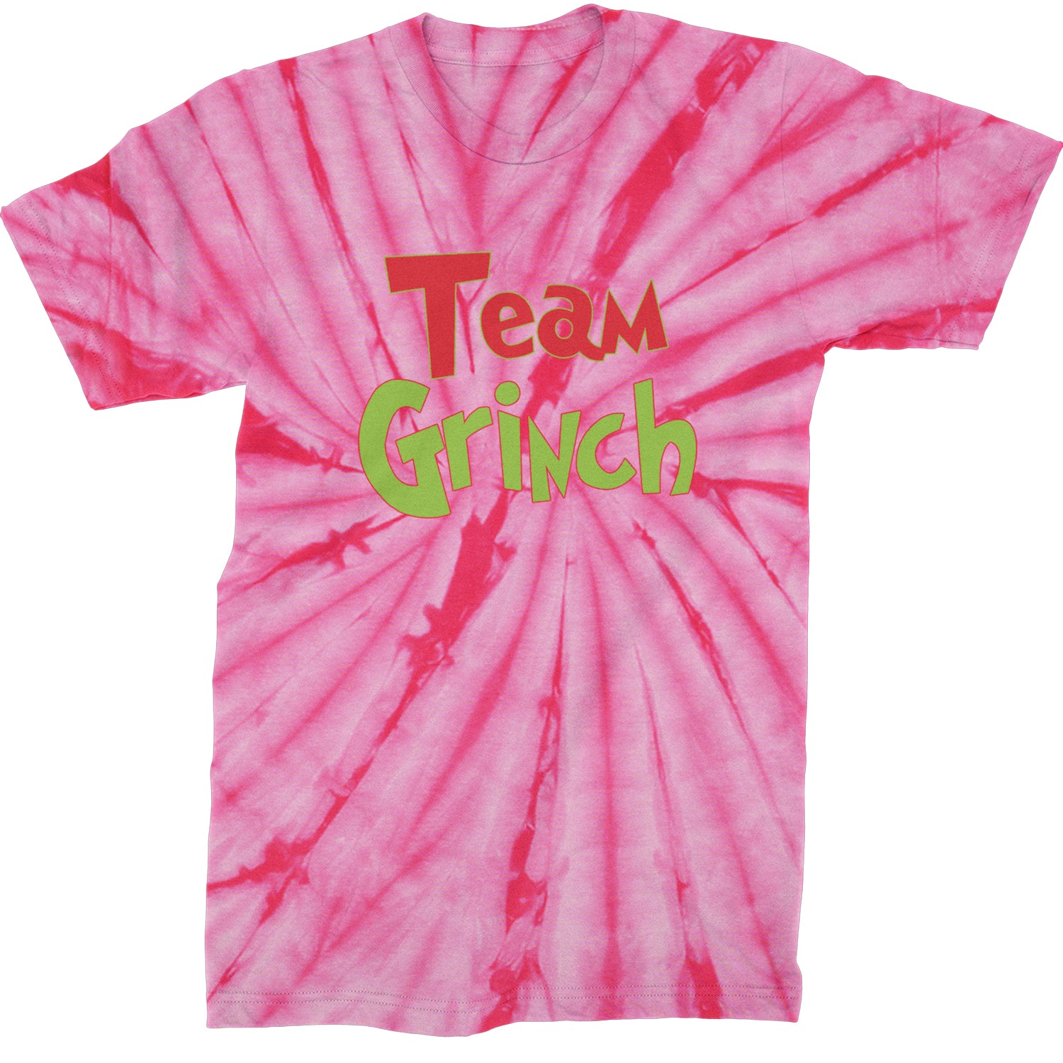 Team Gr-nch Jolly Grinchmas Merry Christmas  Mens T-shirt Tie-Dye Spider Pink