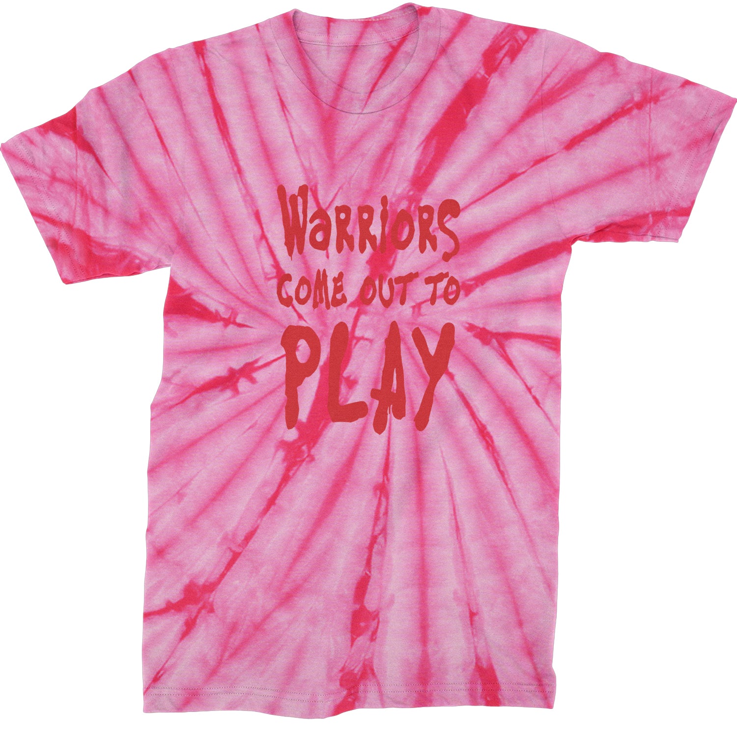 Warriors Come Out To Play  Mens T-shirt Tie-Dye Spider Pink