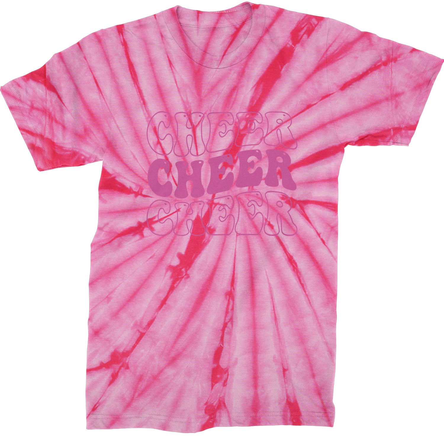 Cheer Cheer Cheer Mens T-shirt Tie-Dye Spider Pink