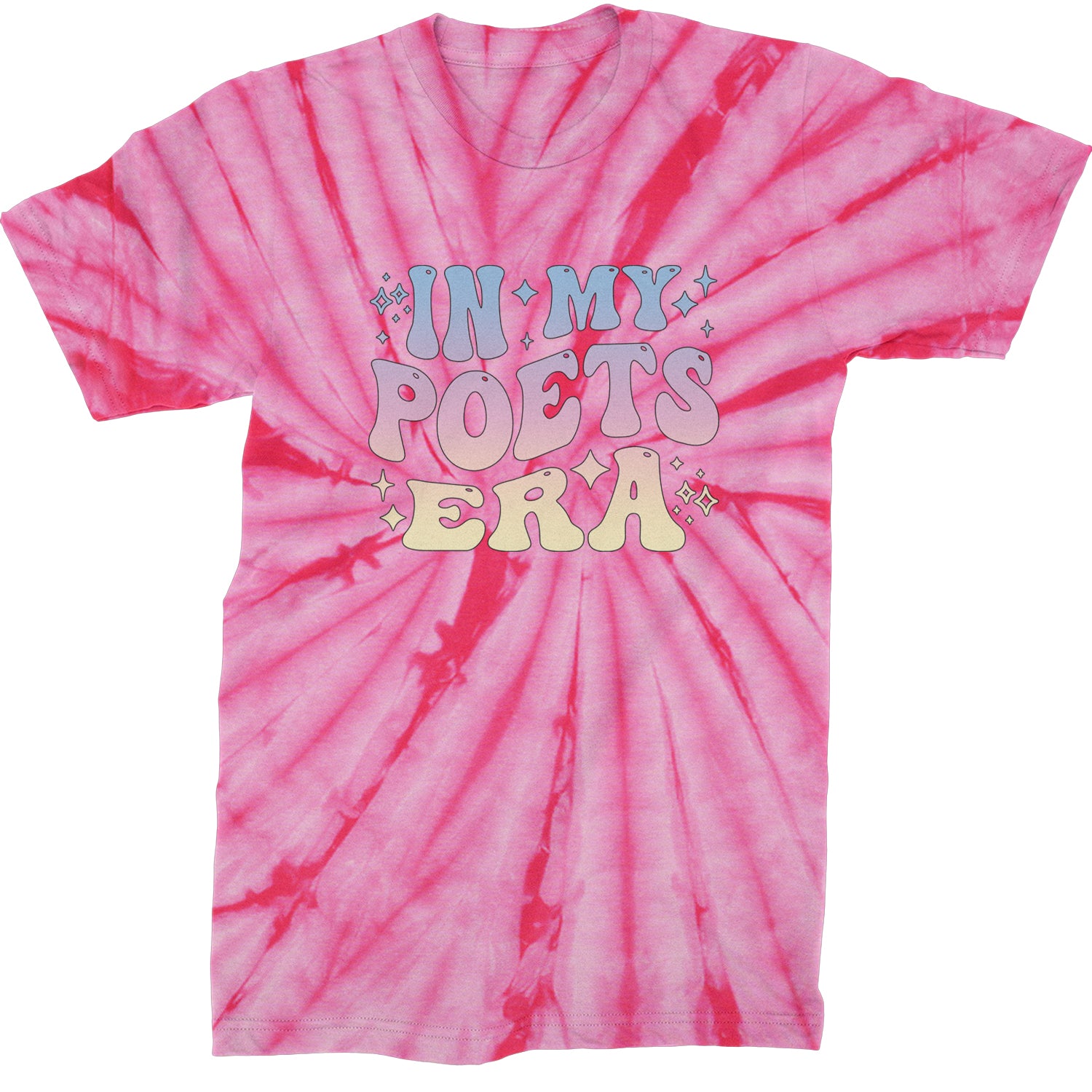 In My Poet Era Tie Dye TTPD Music Mens T-shirt Tie-Dye Spider Pink