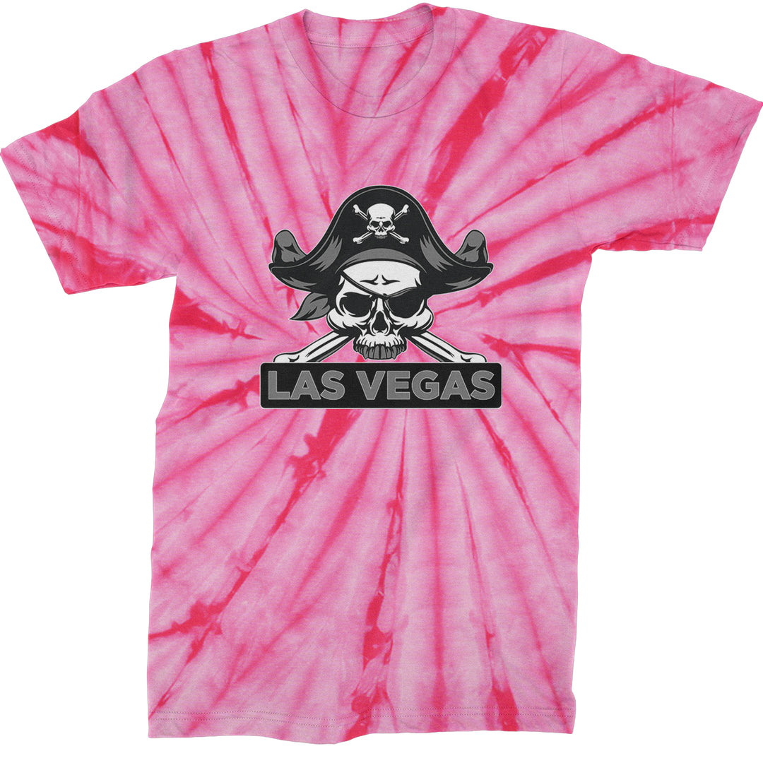Raider Skull Straight Outta Las Vegas Mens T-shirt Tie-Dye Spider Pink