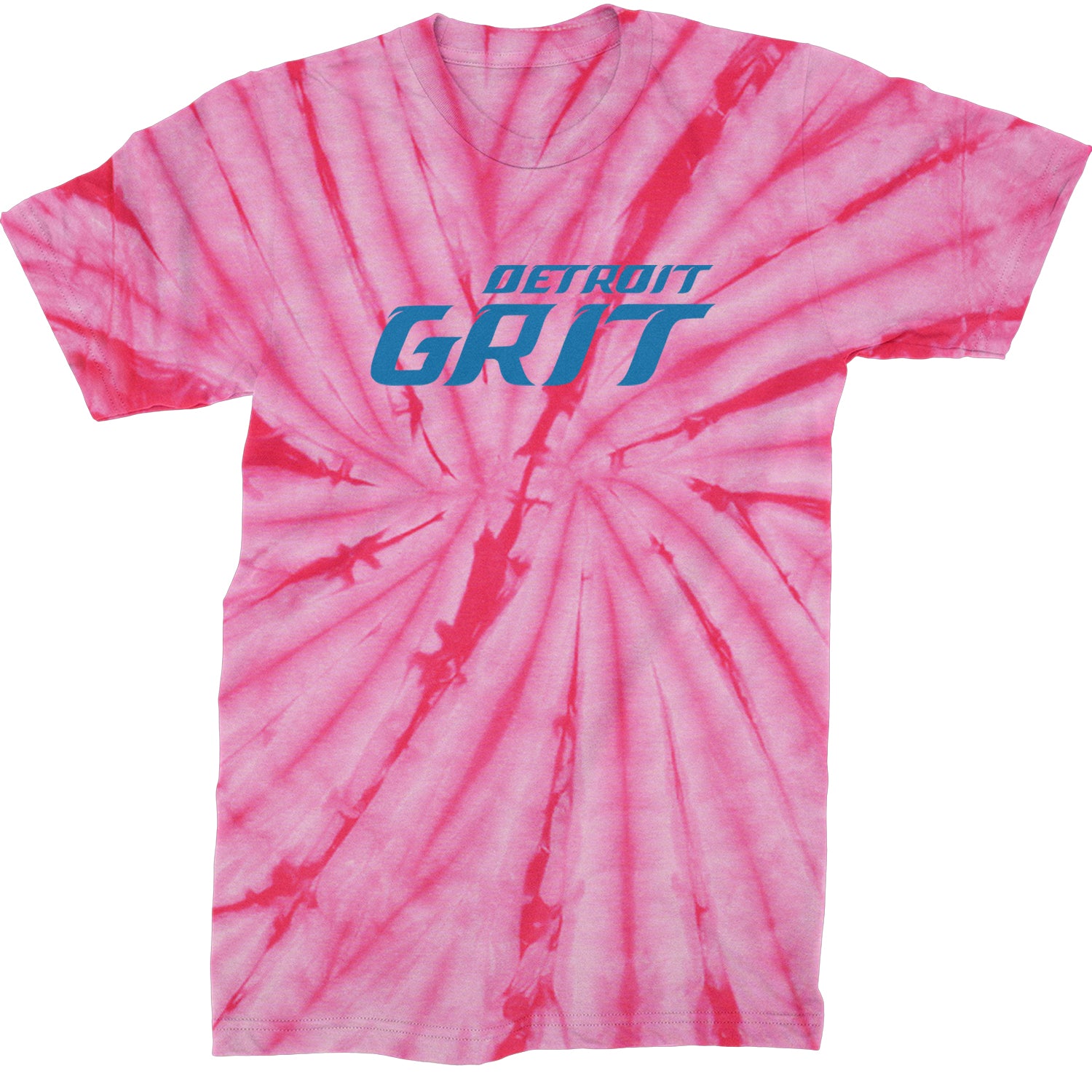 Grit Detroit Football Hard Knocks Mens T-shirt Tie-Dye Spider Pink