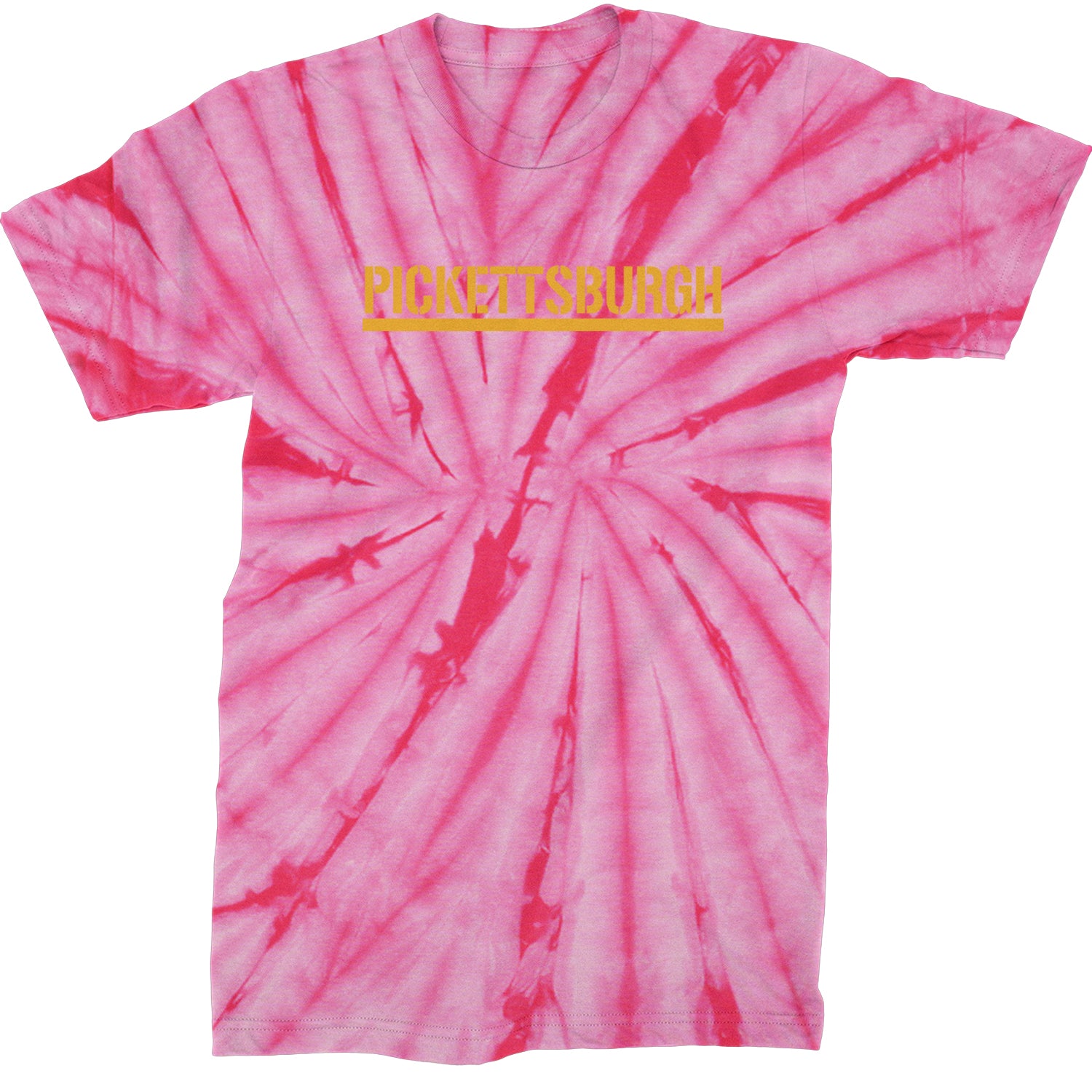 Pickettsburgh Pittsburgh Football Mens T-shirt Tie-Dye Spider Pink