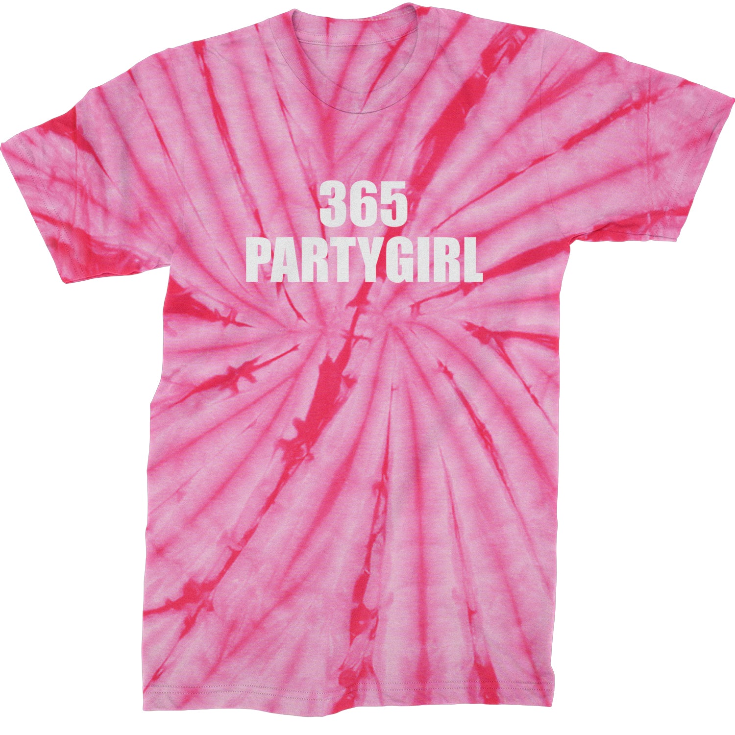 365 Party Girl Brat Girl Summer Mens T-shirt Tie-Dye Spider Pink