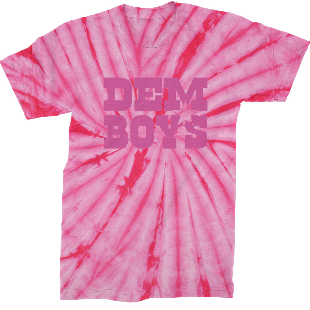 Dem Boys Hot Pink Dallas  Mens T-shirt Tie-Dye Spider Pink