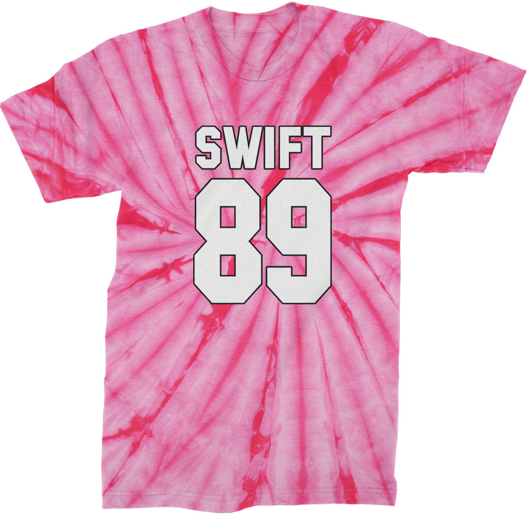 Swift 89 Birth Year Music Fan Era Poets Department Lover Mens T-shirt Tie-Dye Spider Pink