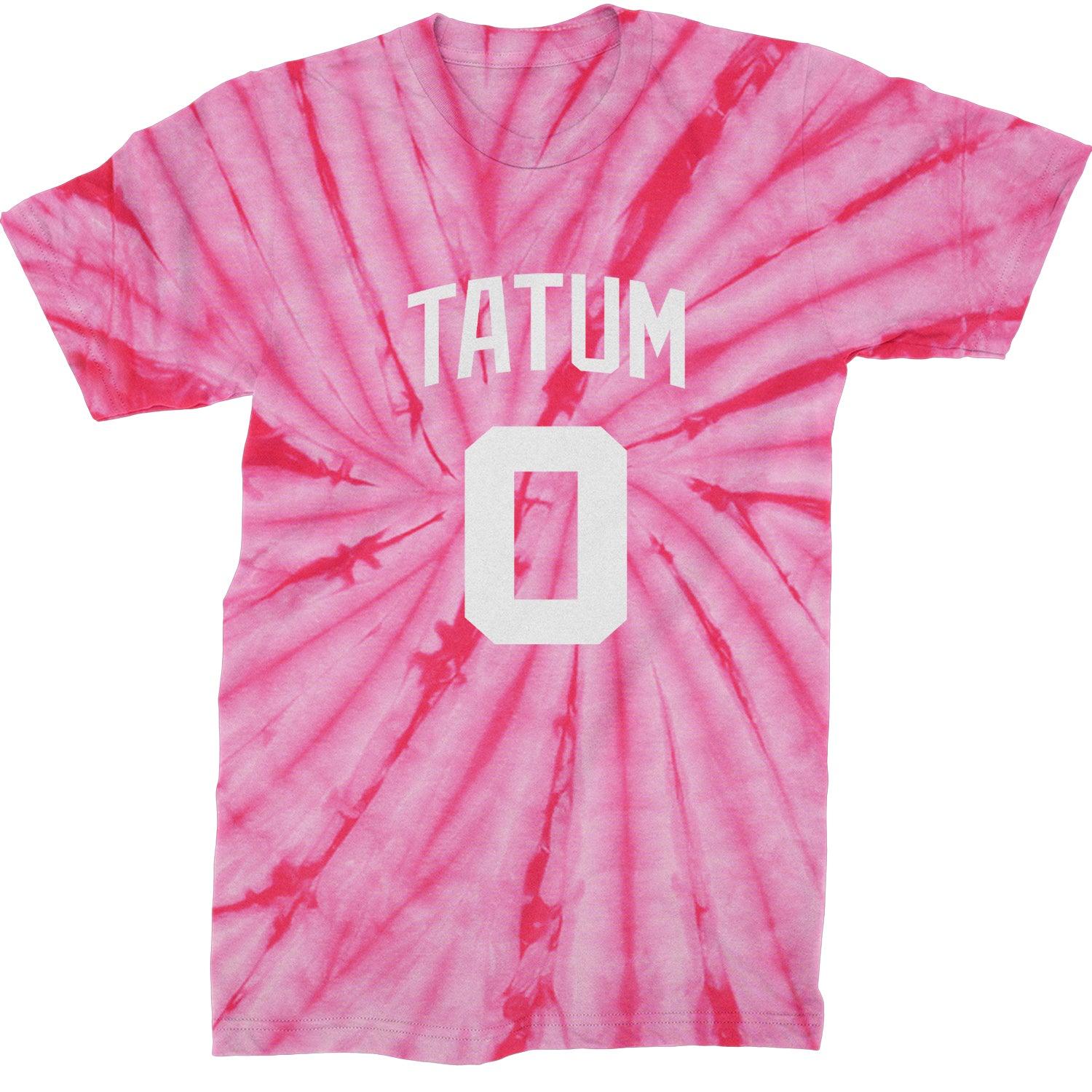 Tatum #0 Boston Basketball Mens T-shirt Tie-Dye Spider Pink