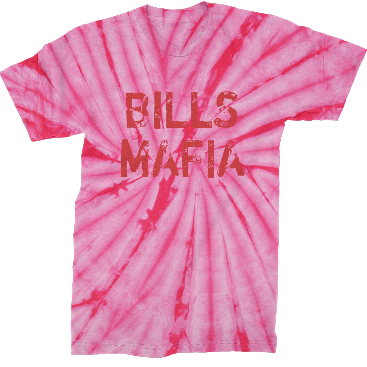 Distressed Bills Mafia Football Mens T-shirt Tie-Dye Spider Pink