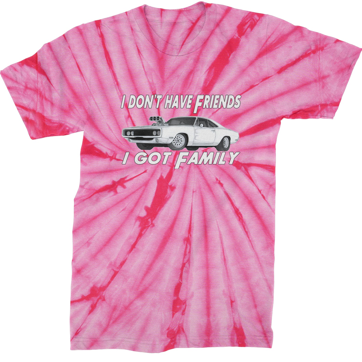 I Don't Have Friends, I Got Family  Mens T-shirt Tie-Dye Spider Pink