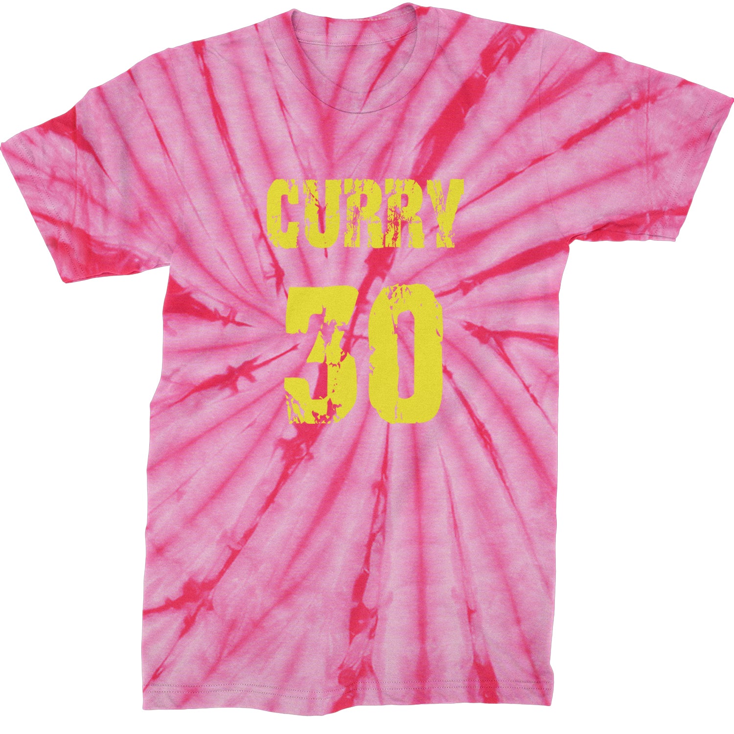 Curry #30 Mens T-shirt Tie-Dye Spider Pink