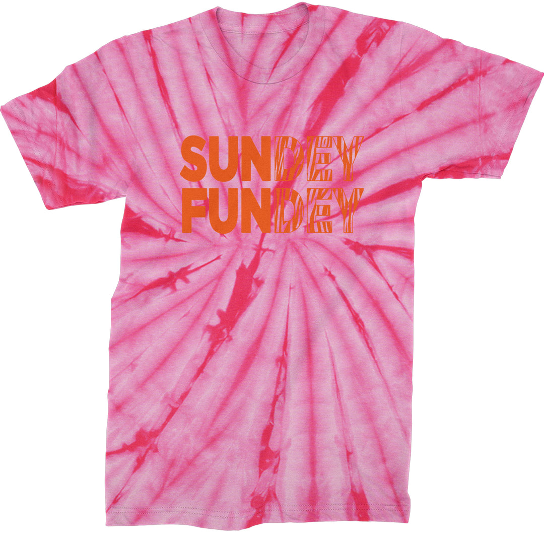 SunDEY FunDEY Sunday FundayMens T-shirt Tie-Dye Spider Pink