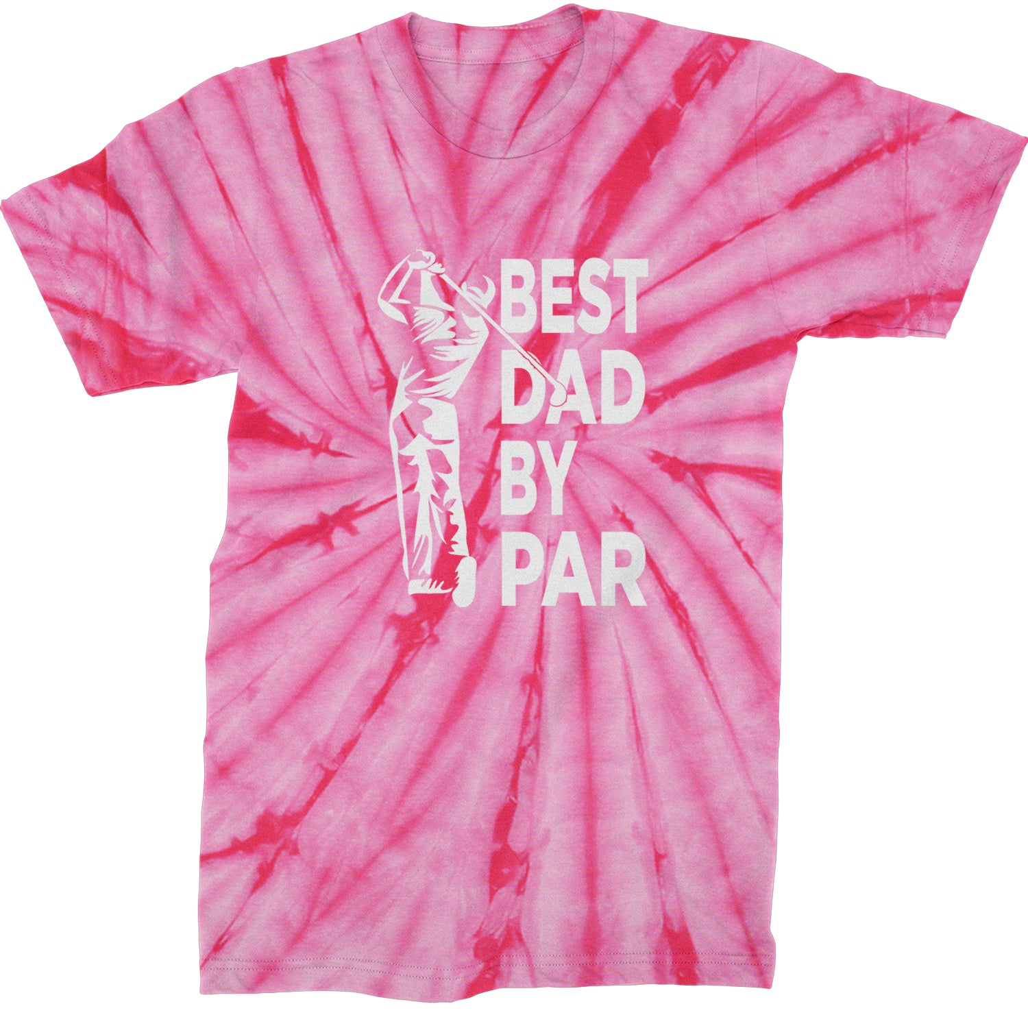 Best Dad By Par Golfing Gift For Father Mens T-shirt Tie-Dye Spider Pink