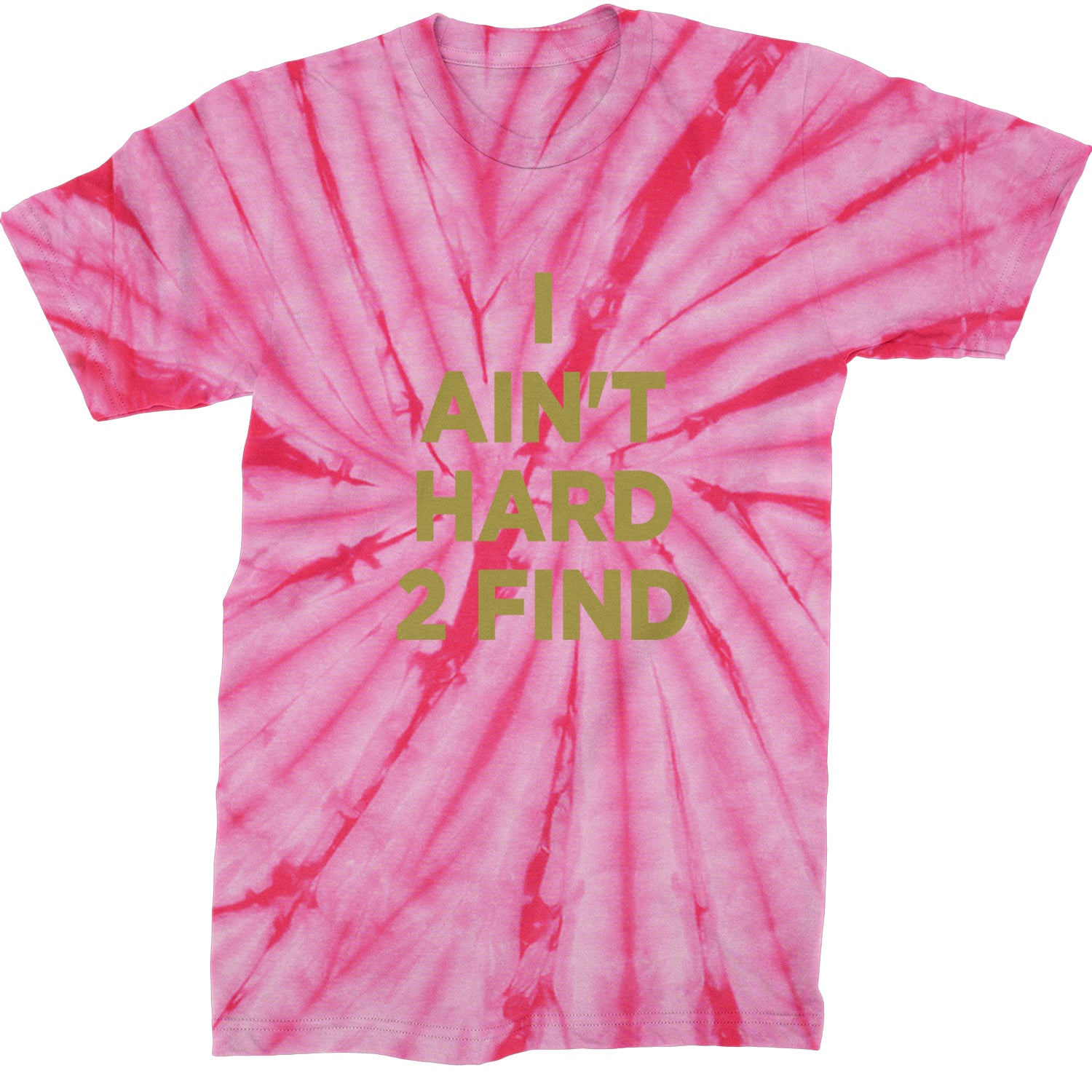 I Ain't Hard To Find Coach Prime Mens T-shirt Tie-Dye Spider Pink