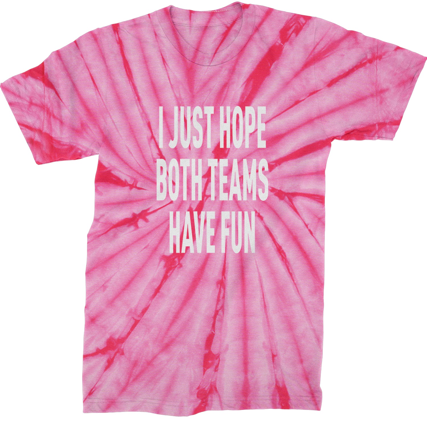 I Just Hope Both Teams Have Fun Sports Mens T-shirt Tie-Dye Spider Pink