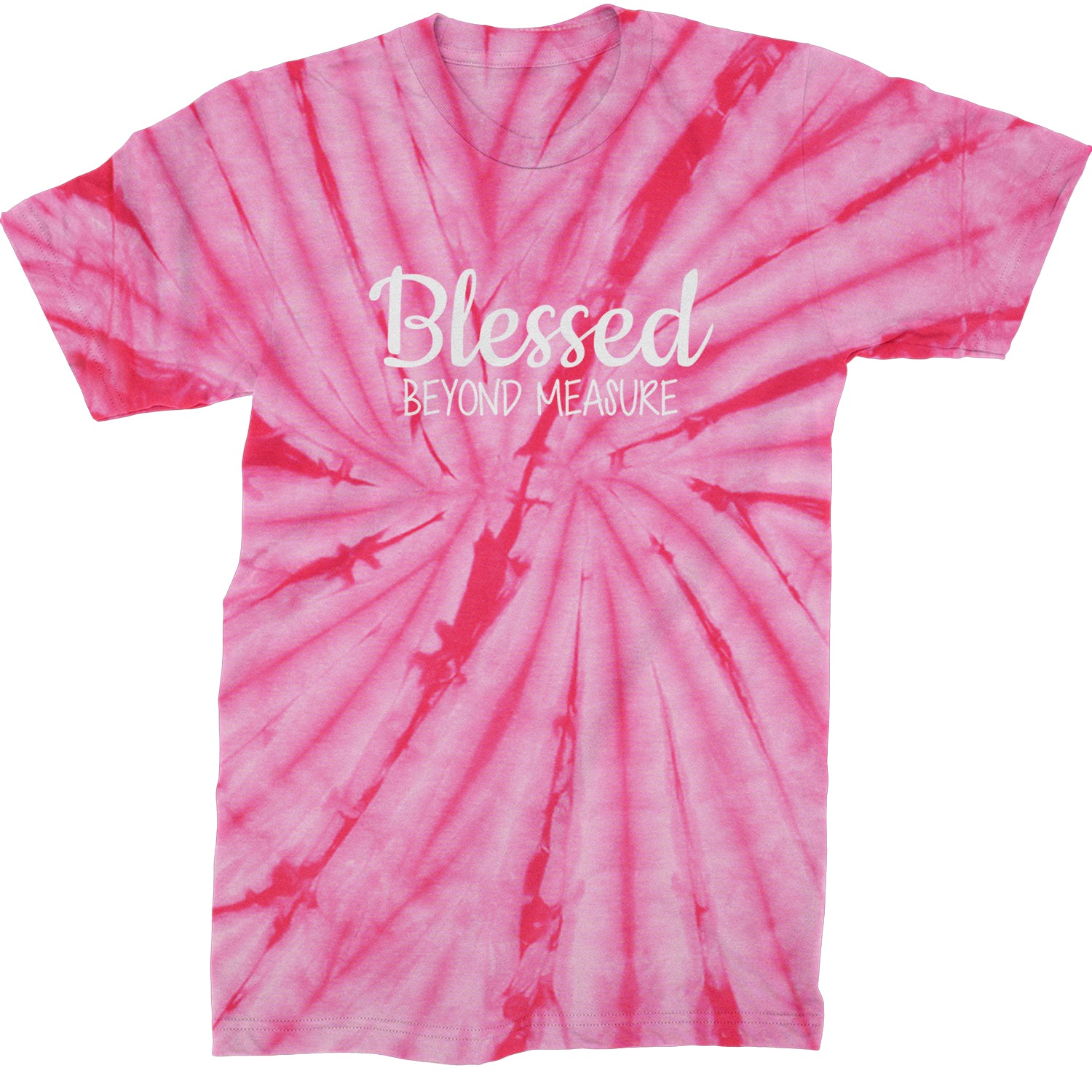 Blessed Beyond Measure Mens T-shirt Tie-Dye Spider Pink