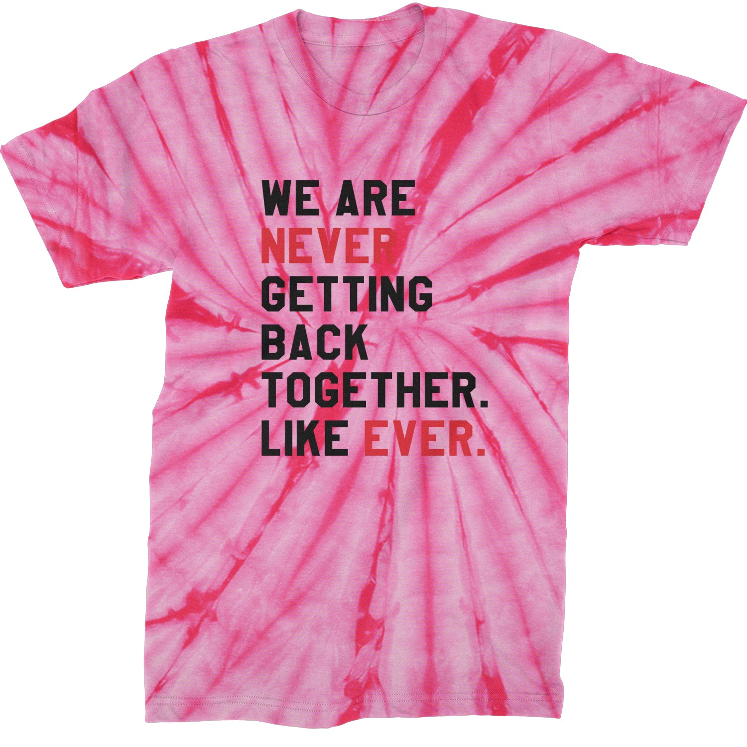 We Are Never Getting Back Together TTPD Eras Outfit Mens T-shirt Tie-Dye Spider Pink