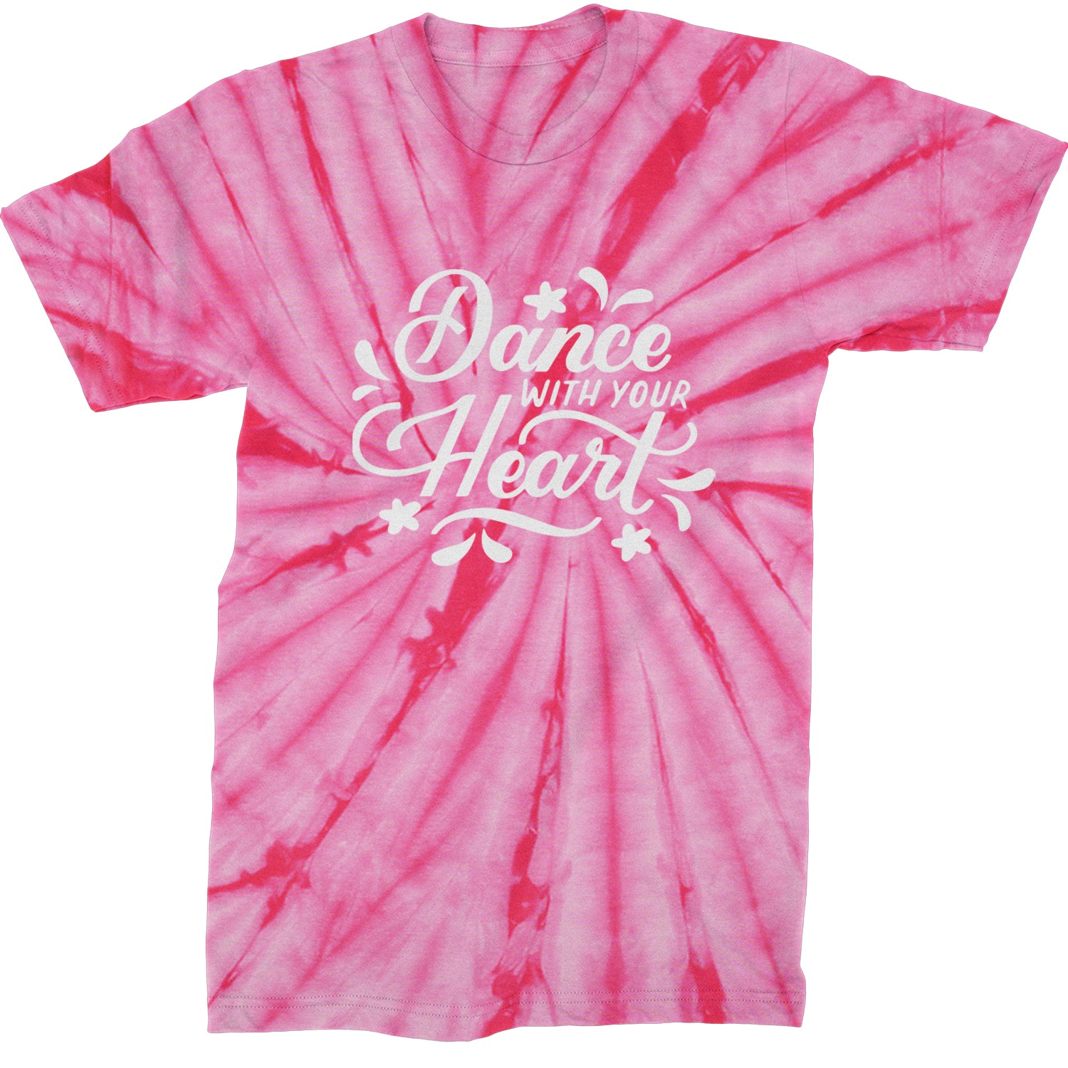 Dance With Your Heart Mens T-shirt Tie-Dye Spider Pink