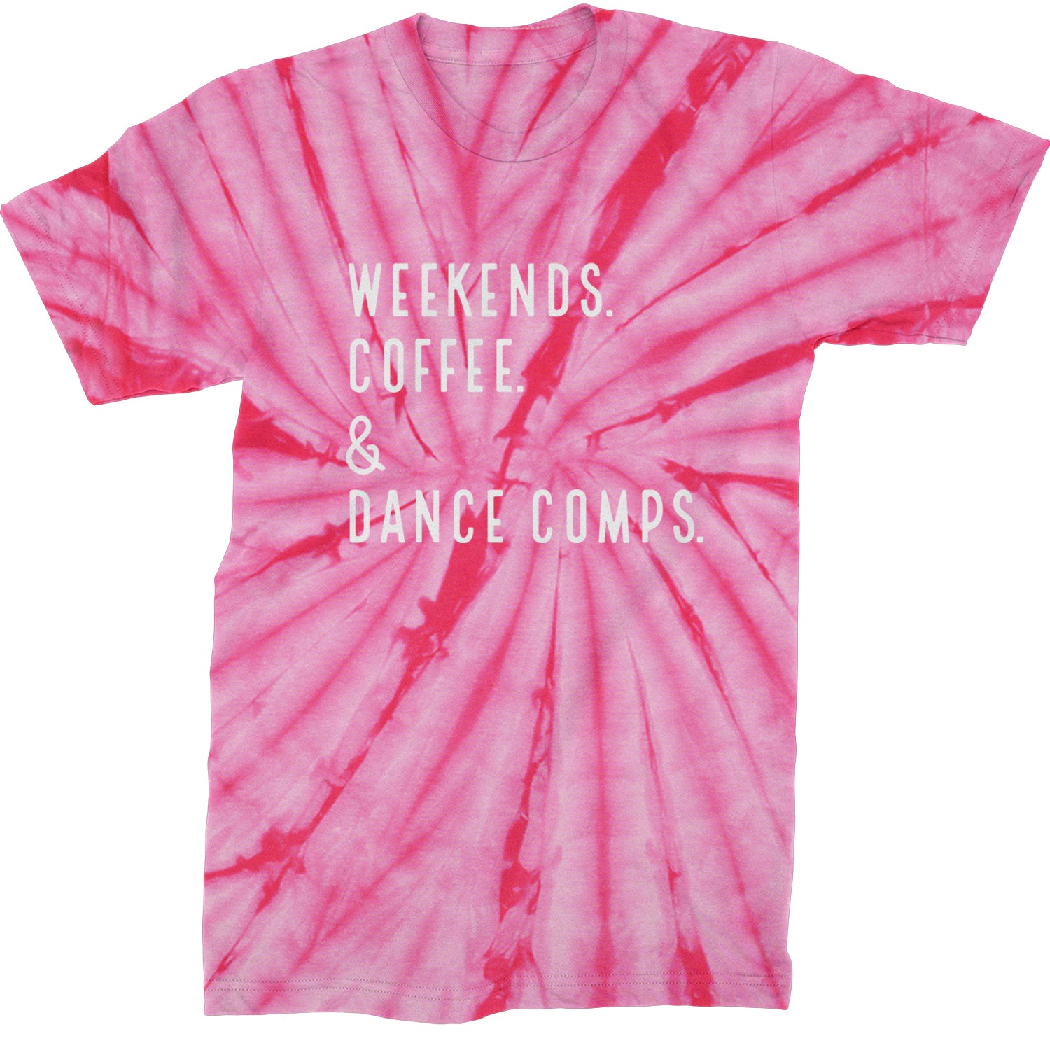 Weekends, Coffee and Dance Comps Mens T-shirt Tie-Dye Spider Pink