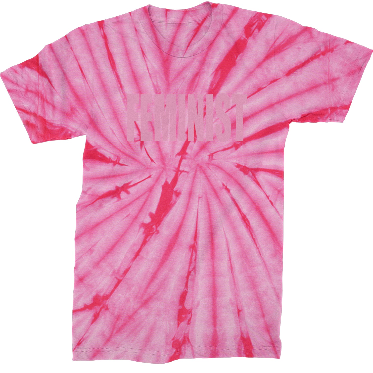 Feminist (Pink Print) Mens T-shirt Tie-Dye Spider Pink