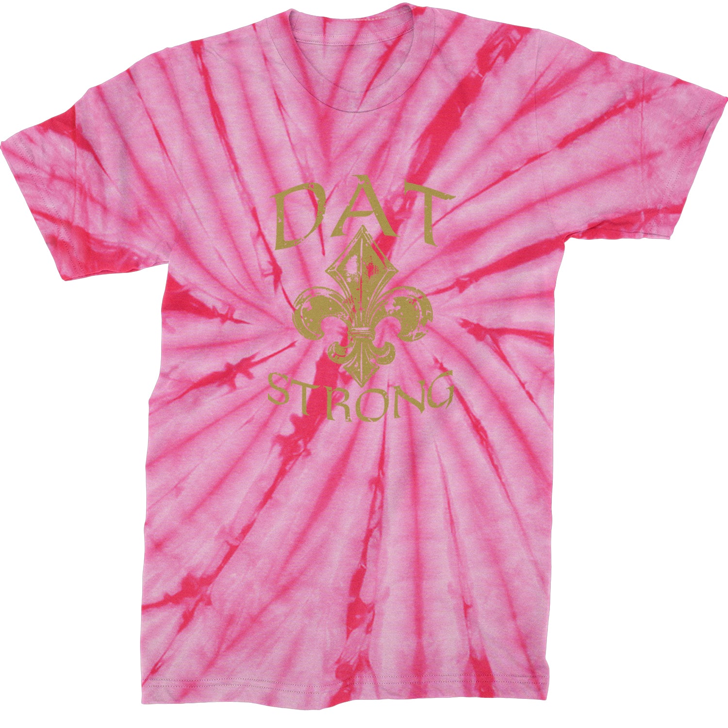 Dat Strong New Orleans   Mens T-shirt Tie-Dye Spider Pink