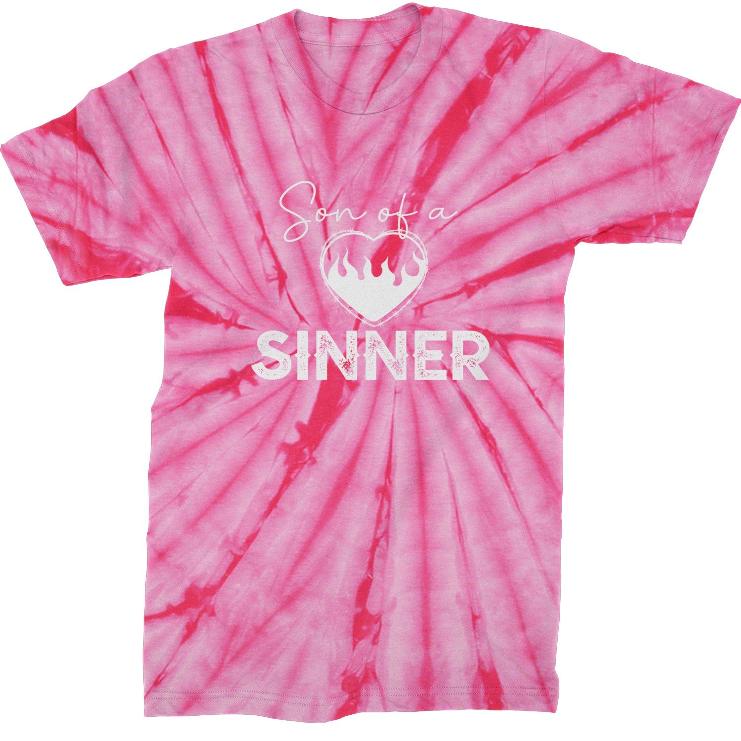 Son Of A Sinner Somebody Save Me From Myself  Mens T-shirt Tie-Dye Spider Pink